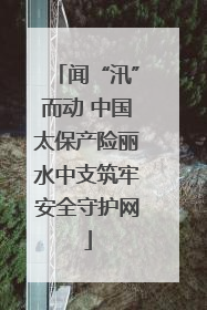 闻“汛”而动 中国太保产险丽水中支筑牢安全守护网