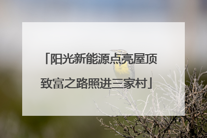 阳光新能源点亮屋顶 致富之路照进三家村