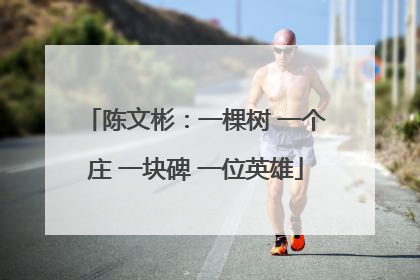 陈文彬：一棵树 一个庄 一块碑 一位英雄