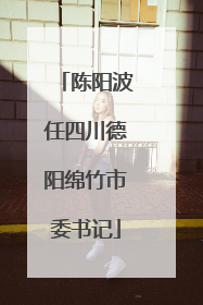 陈阳波任四川德阳绵竹市委书记
