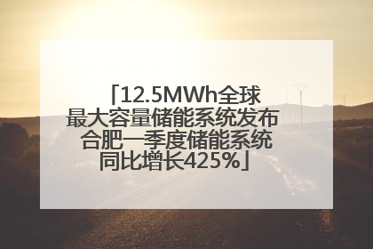 12.5MWh全球最大容量储能系统发布 合肥一季度储能系统同比增长425%