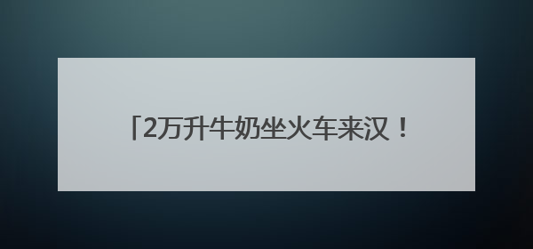 2万升牛奶坐火车来汉！家门口即可买遍白俄罗斯