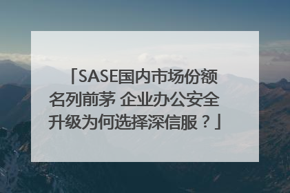 SASE国内市场份额名列前茅 企业办公安全升级为何选择深信服？